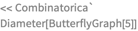 << Combinatorica`
Diameter[ButterflyGraph[5]]