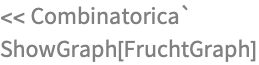 << Combinatorica`
ShowGraph[FruchtGraph]