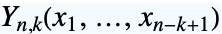 TemplateBox[{n, k, {x, _, 1}, ..., {x, _, {(, {n, -, k, +, 1}, )}}}, BellY]