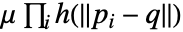 mu product_ih(TemplateBox[{{{p, _, i}, -, q}}, Norm])