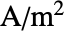 TemplateBox[{InterpretationBox[, 1], {"A", , "/", , {"m", ^, 2}}, amperes per meter squared, {{(, "Amperes", )}, /, {(, {"Meters", ^, 2}, )}}}, QuantityTF]