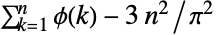 sum_(k=1)^nTemplateBox[{k}, EulerPhi]-3 n^2/pi^2