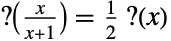 TemplateBox[{{x, /, {(, {x, +, 1}, )}}}, MinkowskiQuestionMark]=1/2TemplateBox[{x}, MinkowskiQuestionMark]