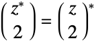 TemplateBox[{TemplateBox[{z}, Conjugate, SyntaxForm -> SuperscriptBox], 2}, PascalBinomial]=TemplateBox[{TemplateBox[{z, 2}, PascalBinomial]}, Conjugate]