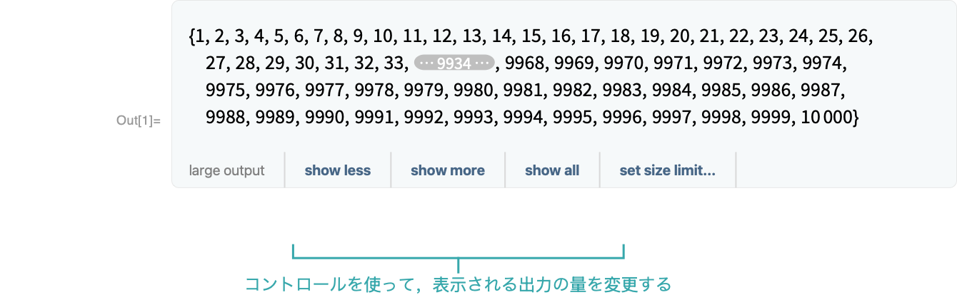 長い出力を短くする—Wolfram Documentation
